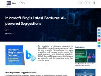 Microsoft Bing's Latest Features: AI-powered Suggestions