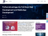 Python Advantages for Full Stack Web Development and Mobile