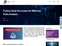 Python Data Structures for Effective Data Analysis