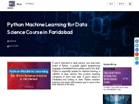 Python Machine Learning for Data Science Course in Faridabad