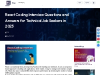 React Coding Interview Questions and Answers for