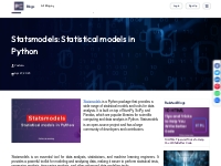 Statsmodels: Statistical models in Python
