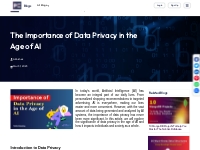 The Importance of Data Privacy in the Age of AI