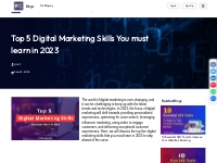 Top 5 Digital Marketing Skills You must learn in 2023