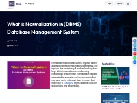 What is Normalization in (DBMS) Database Management System