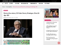 Former Secretary Of State Henry Kissinger, Died At Age 100