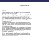 Demystifying Cyber Security: An Opening Manual   keydance40