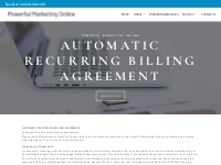 Automatic Recurring Billing - Powerful Marketing Online