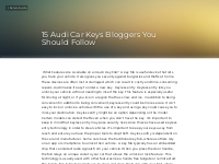 15 Audi Car Keys Bloggers You Should Follow