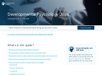 Developmental Psychology Jobs - PsychologyJobs.com