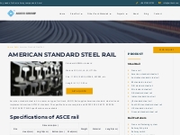 American Standard Steel Rail For Sale| 115RE, 136RE, ASCE60, ASCE85