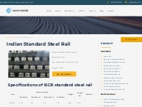 Indian Standard Steel Rail For Sale | ISCR50, 60, 120 | AGICO Rail