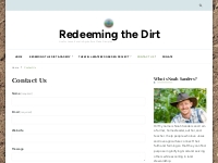 Contact Us   Redeeming the Dirt