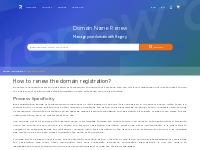 Renew the domain name. Renewing domain registration in Regery