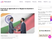 Key business opportunities for Singapore companies in India, 2024
