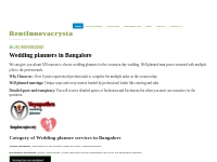 Best Wedding planners in Bangalore | Resort wedding