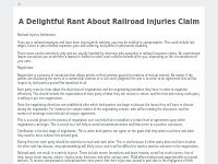 A Delightful Rant About Railroad Injuries Claim