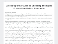 A Step-By-Step Guide To Choosing The Right Private Psychiatrist Newcas