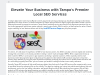 Elevate Your Business with Tampa's Premier Local SEO Services