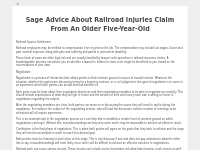 Sage Advice About Railroad Injuries Claim From An Older Five-Year-Old