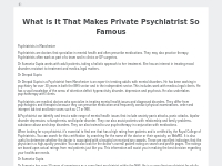 What Is It That Makes Private Psychiatrist So Famous