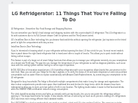 LG Refridgerator: 11 Things That You're Failing To Do