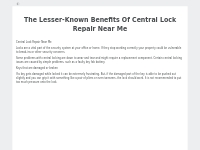 The Lesser-Known Benefits Of Central Lock Repair Near Me