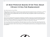 15 Best Pinterest Boards Of All Time About Citroen C4 Key Fob Replacem