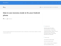 How to use recovery mode to fix your Android phone - ResetFree