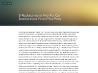5 Replacement Key For Car Instructions From The Pros