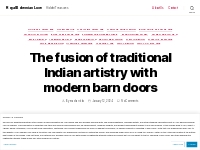The fusion of traditional Indian artistry with modern barn doors   Roy