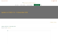 Update On COVID-19 - 14 December 2022 - SA Corona Virus Online Portal