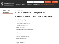 COR Certified Companies - Safety Driven - TSCBC