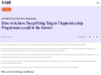 Apprenticeship Programmes to Achieve Steep Hiring Targets