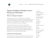 Deposit Multiplier Definition How It Works and Calculation - SAXA fund