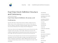 Dual Class Stock Definition Structure and Controversy - SAXA fund