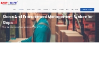 Stores And Procurement Management System for Ships|SHIPMATE