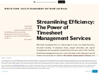 Streamlining Efficiency: The Power of Timesheet Management Services   