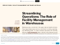 Streamlining Operations: The Role of Facility Management in Warehouses