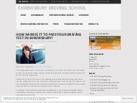 How hard is it to pass your driving test in shrewsbury? - Shrewsbury D