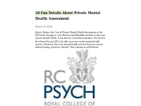 20 Fun Details About Private Mental Health Assessment   singerwillow6