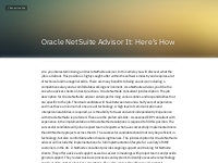 Oracle NetSuite Advisor It: Here's How