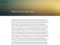 Where to Buy Baby Toys