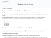 Domain Service Terms - Site Arrow