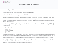 General Terms of Service - Site Arrow