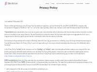 Privacy Policy - Site Arrow