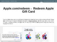 Apple.com/redeem -  Redeem Apple Gift Card