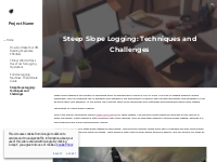 Project Name - Steep Slope Logging: Techniques and Challenges