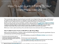How To Add Custom Fonts To Your WordPress Website | SFWPExperts