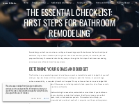 James M. Malec - The Essential Checklist: First Steps for Bathroom Rem